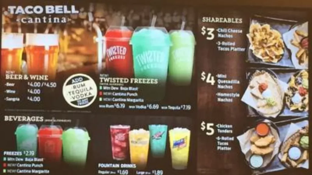 Taco Bell Menu 246 Taco Bell Drinks Menu