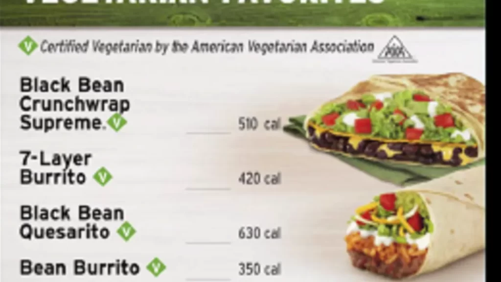 Taco Bell Menu 249 Taco Bell Vegetarian Menu
